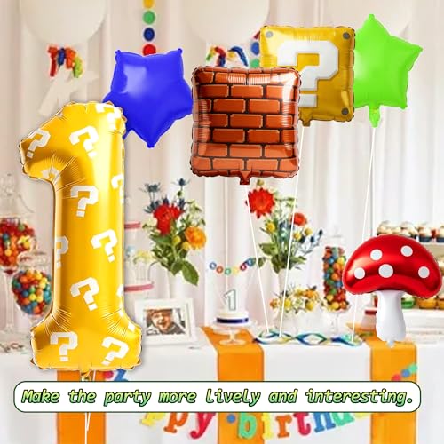 40 Inch Giant Number 1 Balloon Set for Video Game Birthday Party