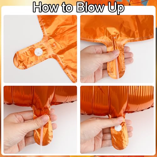 12 Pcs Pumpkin Balloons - Foil Decorations for Fall Parties