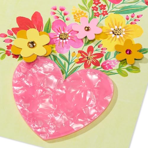 Papyrus Birthday Card for Daughter - Floral Heart Vase Design