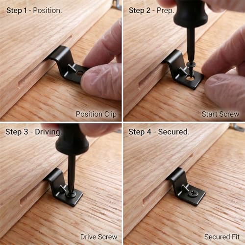 Black Z Clips Table Top Fasteners - 40 Pack Heavy Duty Metal