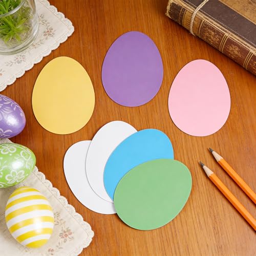 60 Pcs Easter Egg Paper Cutouts for DIY Crafts & Decor