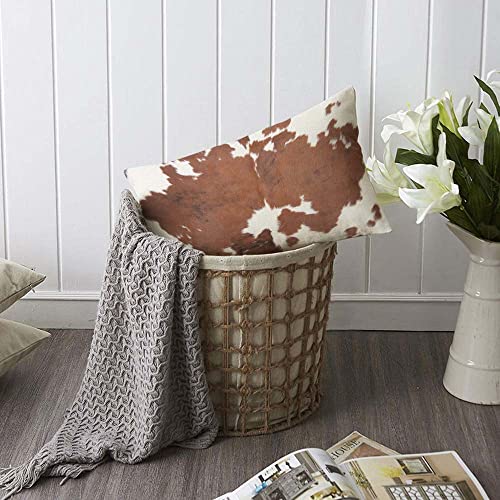 Brown Cowhide Throw Pillow Case 12 x 20 Inch - TKS MITLAN