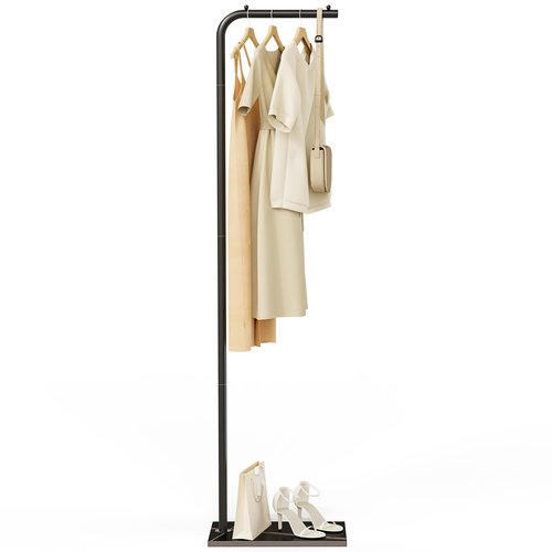 YheenLf Metal Coat Rack Freestanding, Stable Clothing Rack with Rock Base, Coat Tree Suitable for Bedroom, Hallway, Office, 70.8 Inches High, Black