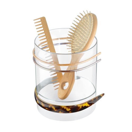 iDesign Hair Accessories Organizer Canister, The Clarity Collection – 6" x 6" x 7", Clear