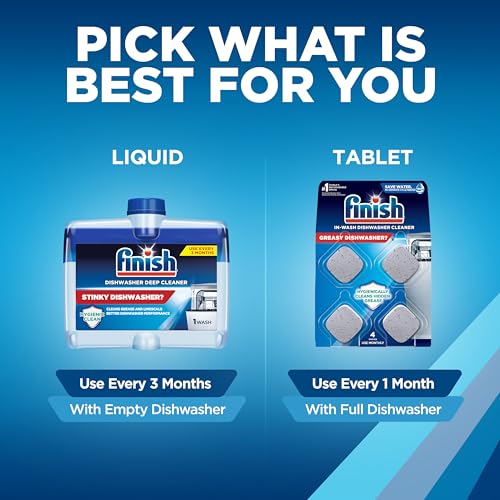 Finish Dishwasher Cleaner Tablets, 4 Count - Deep Clean & Freshen