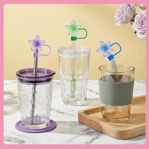 5-Pack Silicone Flower Straw Covers for Stanley 30 & 40 Oz Tumblers