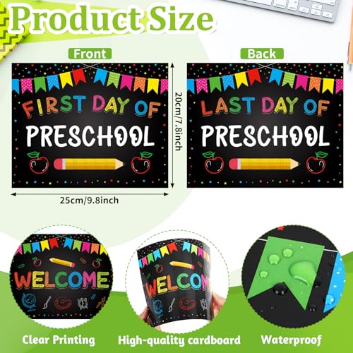 First and Last Day of School Photo Prop Sign - Double Sided, 10" x 8"