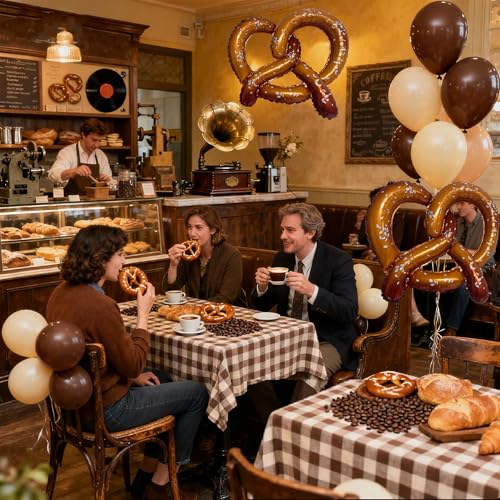Jumbo Pretzel Bites Foil Balloons - Set of 2 for Oktoberfest & Parties
