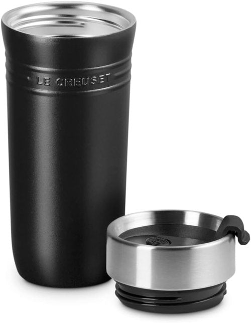 Le Creuset Travel Mug - Stainless Steel, 12 oz. | Stylish Licorice Design for On-the-Go Use