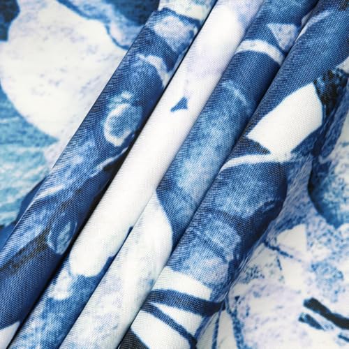 Blue Eucalyptus Waterproof Shower Curtain Set with Hooks - 72x72in