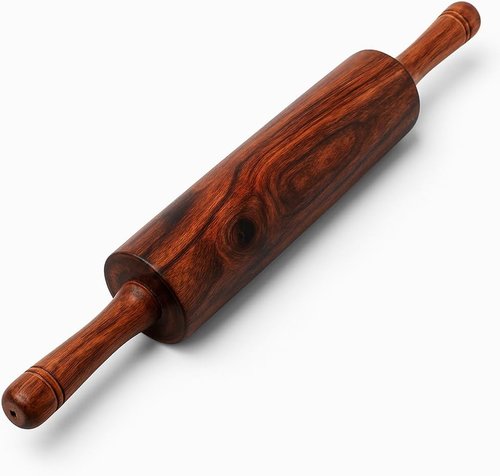 Classic Wooden Rolling Pin - 18-Inch Hardwood Dough Roller for Pizza, Pie, Pastry & Cookies