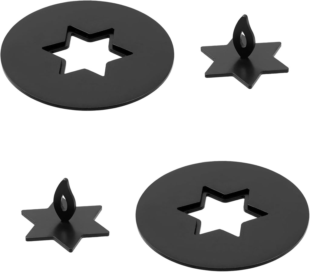 Skiennix Black Candle Jar Topper - Stainless Steel Star Covers | 3.15" Round Scented Lid for Spa & Meditation