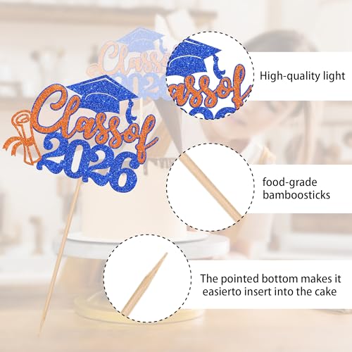 Class of 2026 Graduation Cake Topper - Glittery Congrats Cap