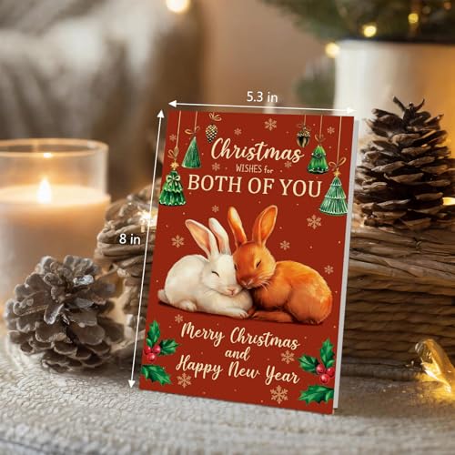 RollupJoy Cute Rabbit Christmas Card for Couples and Friends