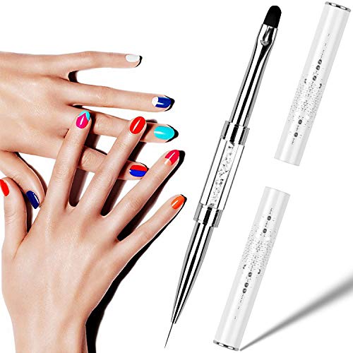 Ycyan Dual-Ended UV Builder Gel Nail Brush & Rhinestone Liner