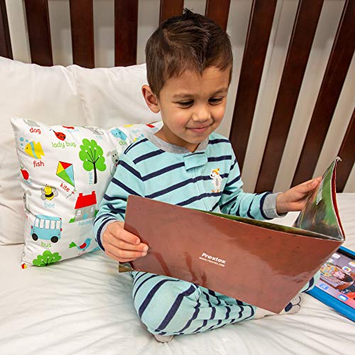 Toddler Pillowcase 'Words' - 100% Cotton, Machine Washable, 13x18 & 14x19