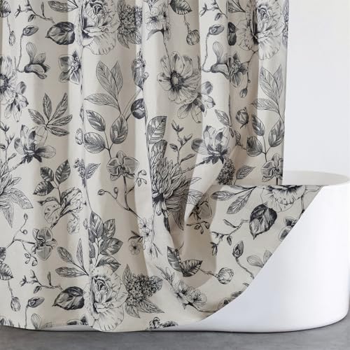 Boho Floral Shower Curtain Set - Vintage Botanical Design