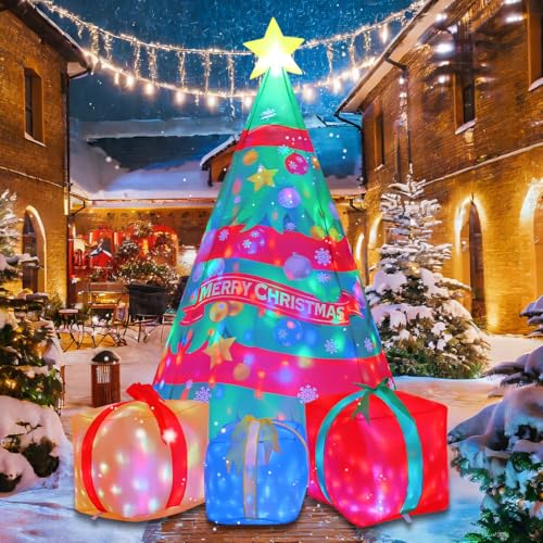 7FT Christmas Inflatable Tree with Gift Boxes Outdoor Decorations