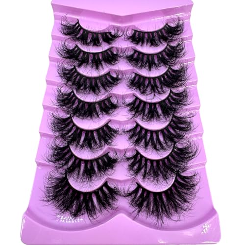 HBZGTLAD 25mm Faux Mink False Eyelashes Fluffy Cat Eye Multipack