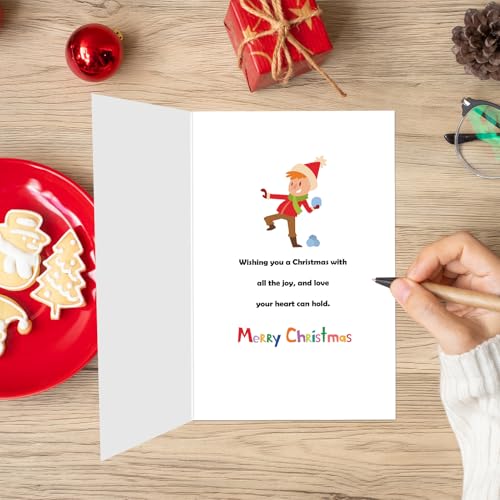 Ogeby Skating Themed Christmas Card for Grandson - Merry Holidays