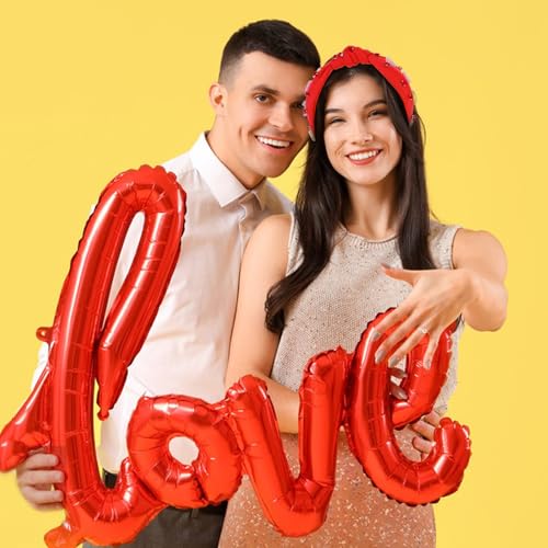 Amariver Red Rhinestone Love Knotted Valentine's Day Headband