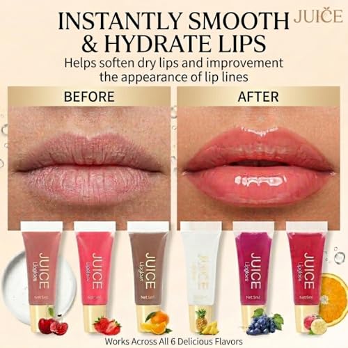 FYNLA Moisturizing Lip Oil - Non-Sticky Glass Shine Tinted Lip Gloss #06 Crisp Apple