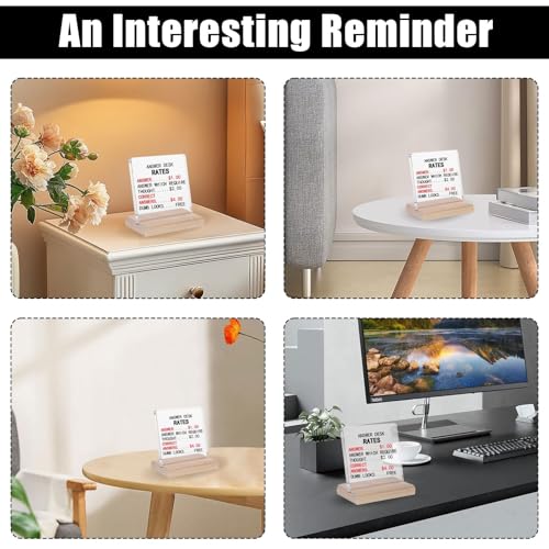 Funny Acrylic Desk Plaque - Answer Desk Rates Office Decor