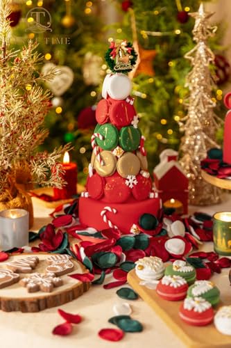 Christmas Red Artificial Flower Basket Set with Rose Petals & Flower Crown - Wedding Decor