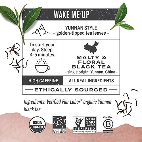 Numi Organic Chinese Breakfast Black Tea, 54 Full-Leaf Tea Bags