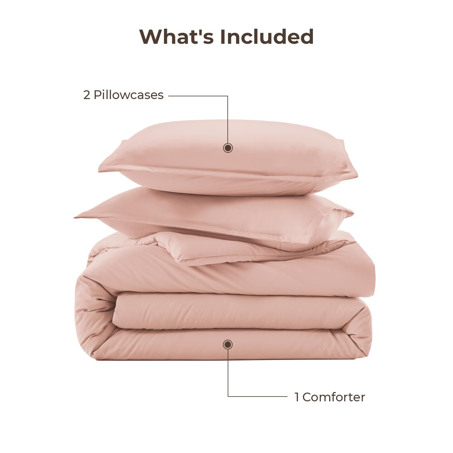 Litanika Pink Twin Comforter Set for Girls, 2 Pieces Kids Blush Plain Bedding Comforter Set, All Season Bed Set (66x90In Comforter & 1 Pillowcase)