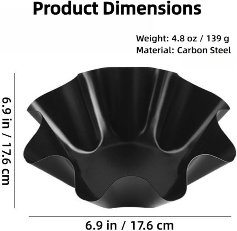8 Pack Taco Shell Molds - Carbon Steel Tortilla Salad Bowl Maker for Oven Baking | 6.9" Size