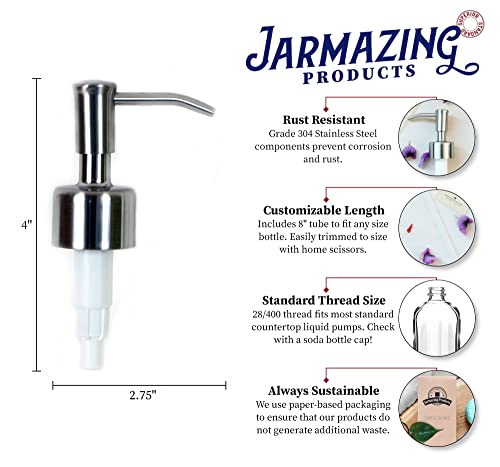 Stainless Steel Soap and Lotion Dispenser Pump - 11 Inch