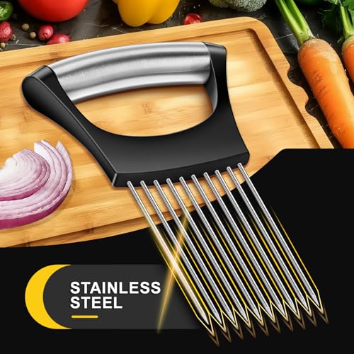 Stainless Steel Onion Slicer with Protective Cover - Zokxoiy