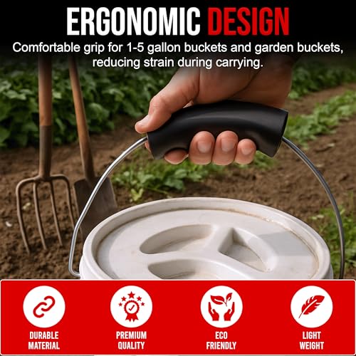 Engenuit Ergonomic Bucket Grip for 1-5 Gallon Buckets - Durable 1-Pack