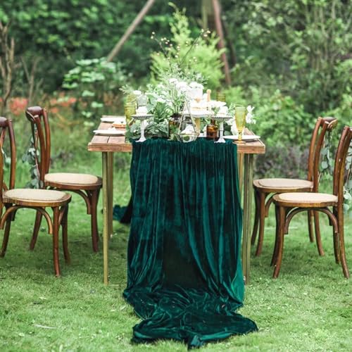 Velvet Table Runner Emerald Green 29x120 Inches - Soft Fabric Wedding Party Decor - Variation of THIS listing