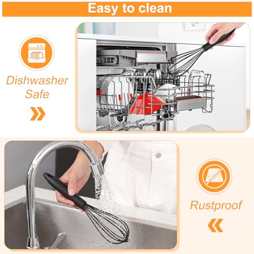 Cerpourt Silicone Whisk Set - Heat Resistant Non-Scratch Whisks (3 Sizes)