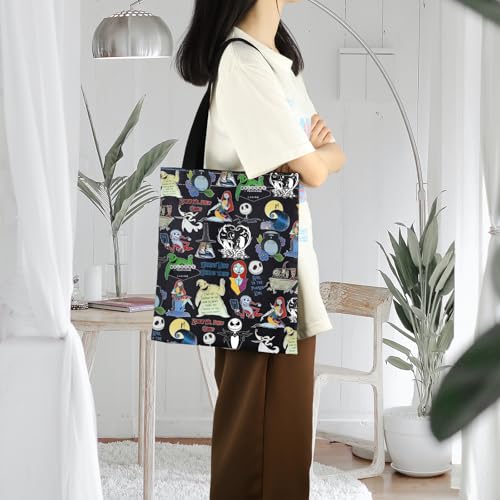 Ghost Lover Tote Bag - Jack and Sally Fans Ghost Dog Shoulder Bag Variation of Ghost B Bag