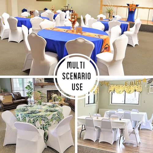 JALANCY 1 Pack White Stretch Polyester Spandex Chair Covers for Weddings & Events