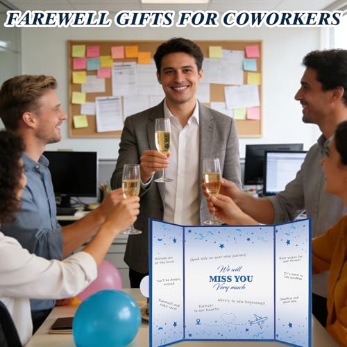 Thboxes Farewell Guest Book Alternative - Miss You Blue Signature Board