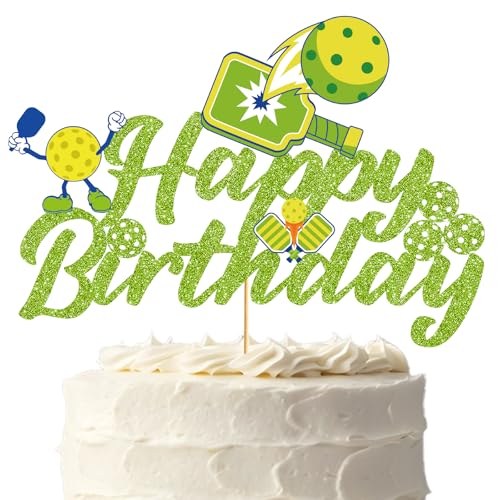 Pickleball Cake Topper - Birthday Sports Dessert Decoration, Ready-to-Use