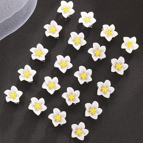 20Pcs Mini Flower Hair Claw Clips - Cute Yellow Hair Barrettes
