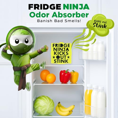 Fridge Ninja Refrigerator Deodorizer - 2 Pack Activated Carbon Odor Eliminator