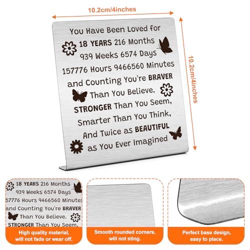 18th Birthday Gift Stainless Steel Decorative Plaque for Girls