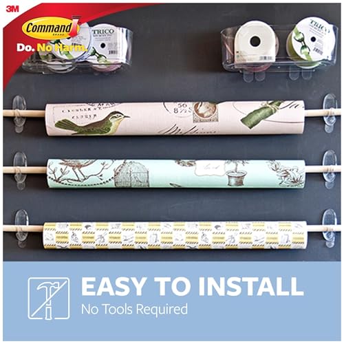 Command Small Clear Adhesive Wall Hooks, Damage-Free Hanging, 2-Pack