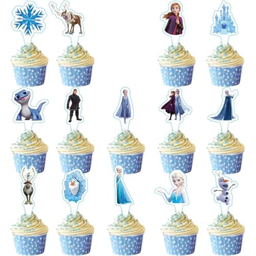 15-Piece Frozen Cartoon Cake Decoration Set with Cupcake Toppers