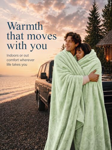 Utopia Bedding Twin Size Sage Green Fleece Bed Blanket 60x80 Inches