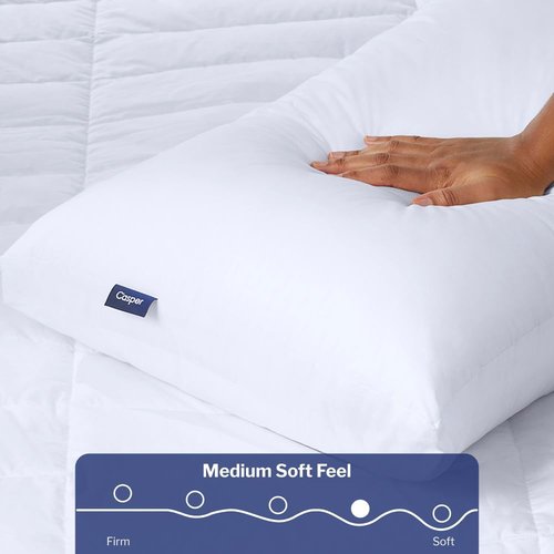 Casper Sleep Original Pillow - Medium Soft Down-Alternative Fill | Standard Size for Neck Pain Relief & Comfort