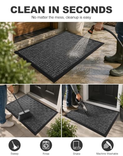 Mibao Heavy Duty Outdoor Door Mat - 29.5" x 17" Waterproof Welcome Mat