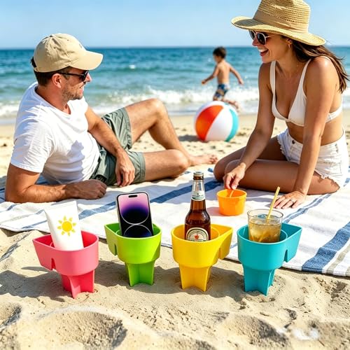 Large Beach Cup Holder for 40 oz Tumblers | 2 Pack