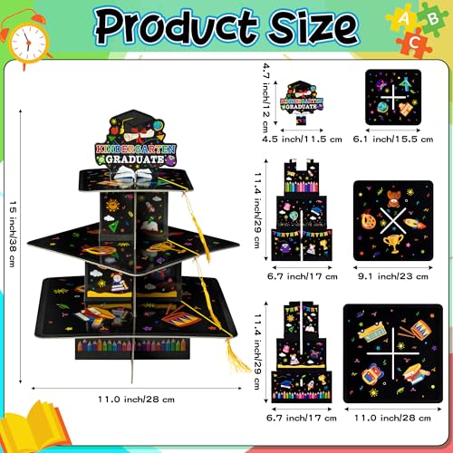 3-Tier Kindergarten Graduation Cupcake Stand with Tassels